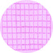 Round Solid Purple Modern Rug, abs1589pur