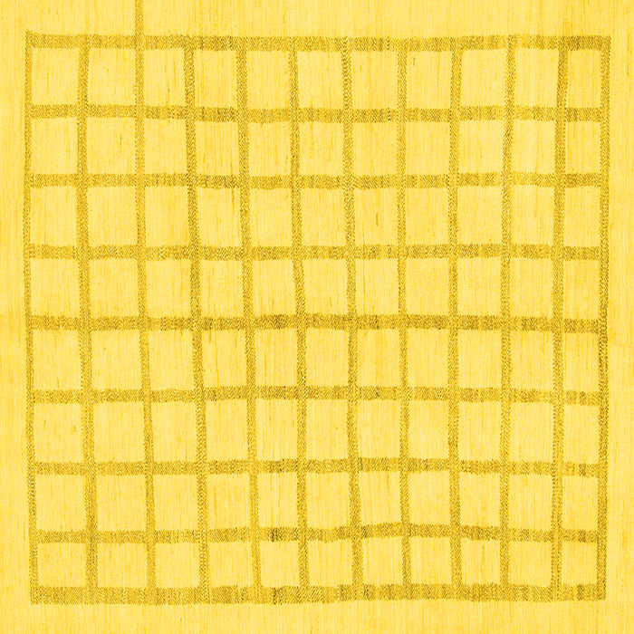 Square Solid Yellow Modern Rug, abs1589yw