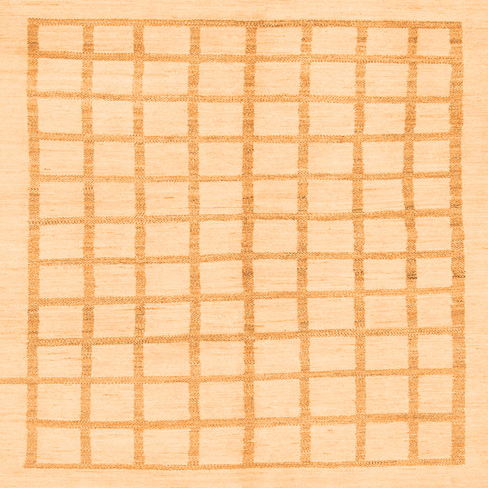 Square Machine Washable Solid Orange Modern Area Rugs, wshabs1589org