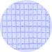 Round Solid Blue Modern Rug, abs1589blu