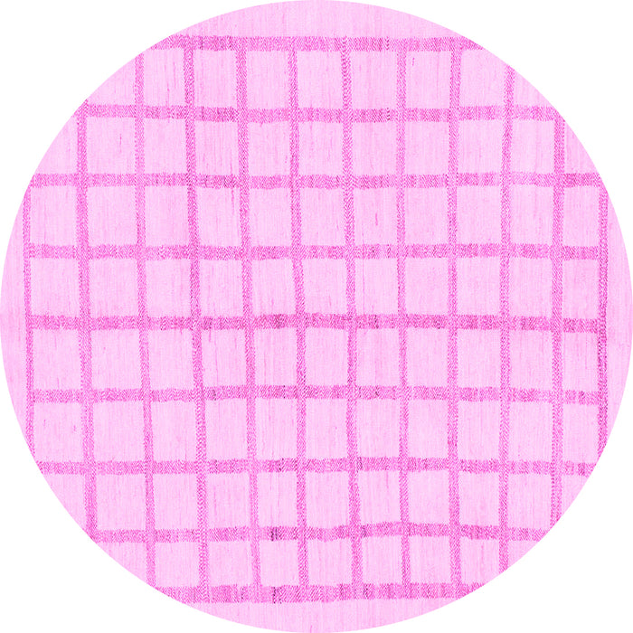 Round Solid Pink Modern Rug, abs1589pnk