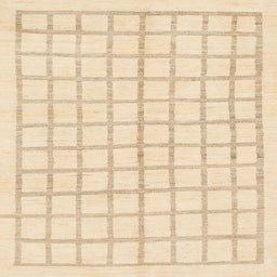 Square Abstract Yellow Solid Rug, abs1589