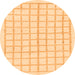 Round Machine Washable Solid Orange Modern Area Rugs, wshabs1589org