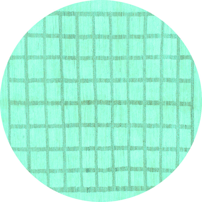 Round Solid Turquoise Modern Rug, abs1589turq