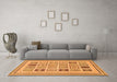 Machine Washable Abstract Orange Modern Area Rugs in a Living Room, wshabs158org