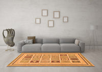 Machine Washable Abstract Orange Modern Rug, wshabs158org