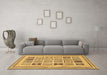 Machine Washable Abstract Brown Modern Rug in a Living Room,, wshabs158brn