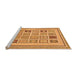 Sideview of Machine Washable Abstract Orange Modern Area Rugs, wshabs158org