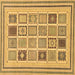 Square Abstract Brown Modern Rug, abs158brn