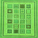 Square Abstract Green Modern Rug, abs158grn