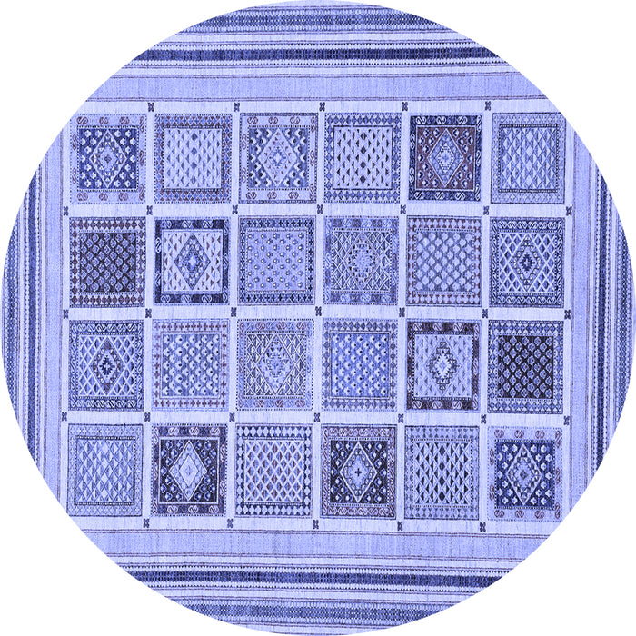 Round Machine Washable Abstract Blue Modern Rug, wshabs158blu