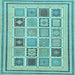 Square Machine Washable Abstract Light Blue Modern Rug, wshabs158lblu