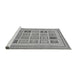 Sideview of Machine Washable Abstract Gray Modern Rug, wshabs158gry