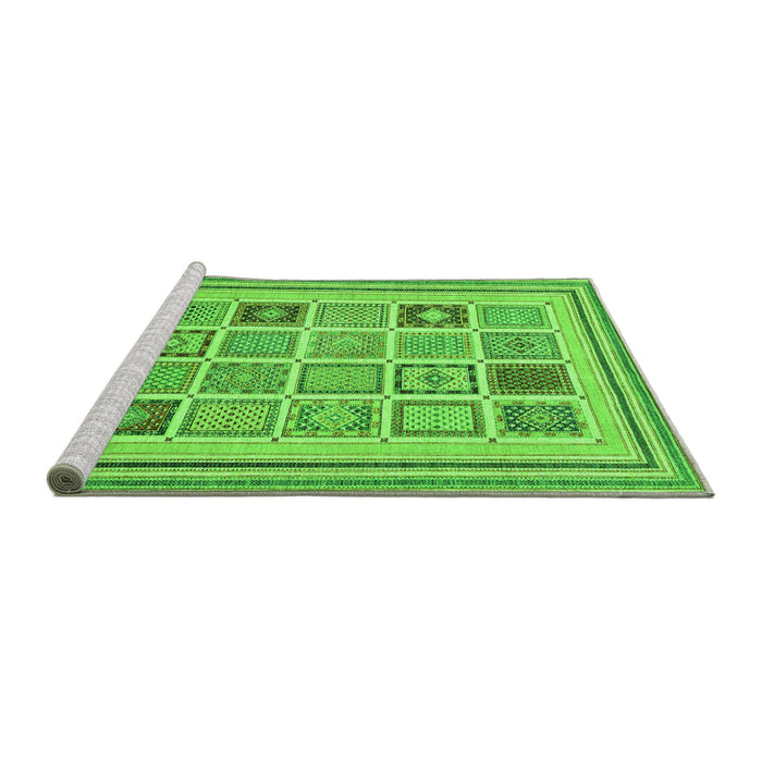 Sideview of Machine Washable Abstract Green Modern Area Rugs, wshabs158grn