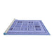 Sideview of Machine Washable Abstract Blue Modern Rug, wshabs158blu