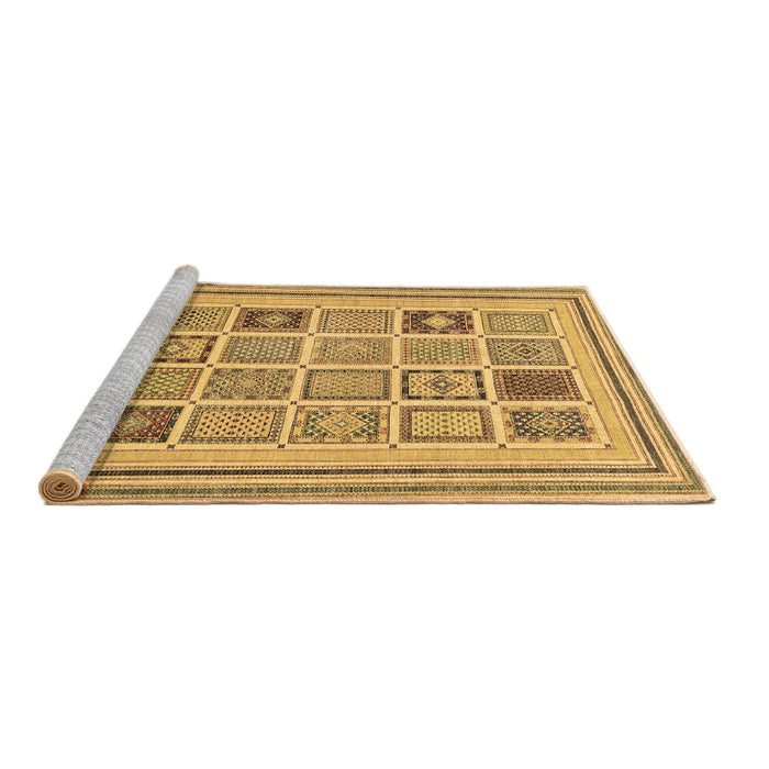 Sideview of Machine Washable Abstract Brown Modern Rug, wshabs158brn