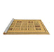 Sideview of Machine Washable Abstract Brown Modern Rug, wshabs158brn