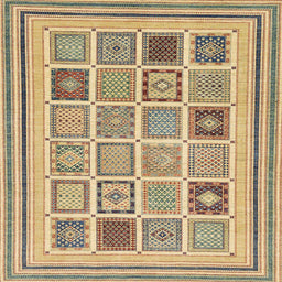 Square Machine Washable Abstract Brown Rug, wshabs158