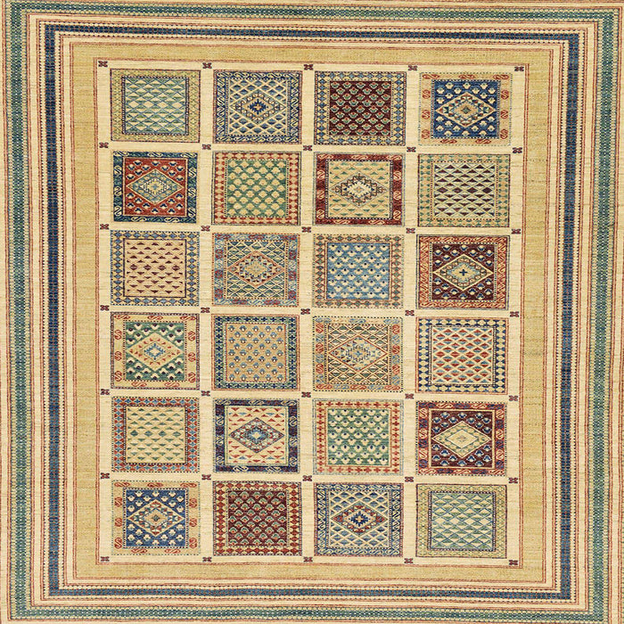 Square Machine Washable Abstract Brown Rug, wshabs158