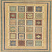 Square Machine Washable Abstract Brown Rug, wshabs158