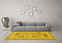 Machine Washable Abstract Yellow Modern Rug, wshabs158yw