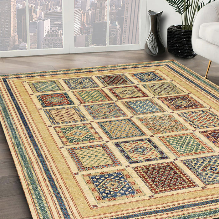 Machine Washable Abstract Brown Rug in a Family Room, wshabs158