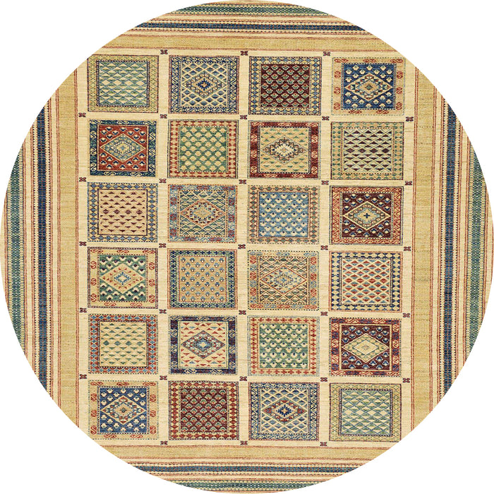 Round Machine Washable Abstract Brown Rug, wshabs158