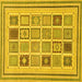 Square Abstract Yellow Modern Rug, abs158yw