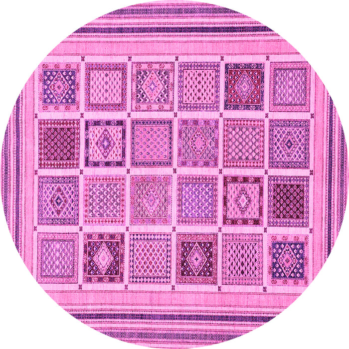 Round Abstract Pink Modern Rug, abs158pnk