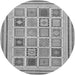 Round Machine Washable Abstract Gray Modern Rug, wshabs158gry