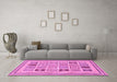 Machine Washable Abstract Pink Modern Rug in a Living Room, wshabs158pnk