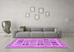 Machine Washable Abstract Purple Modern Area Rugs in a Living Room, wshabs158pur