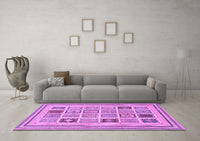 Machine Washable Abstract Purple Modern Rug, wshabs158pur