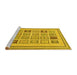 Sideview of Machine Washable Abstract Yellow Modern Rug, wshabs158yw