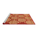 Sideview of Machine Washable Abstract Dark Orange Rug, wshabs159