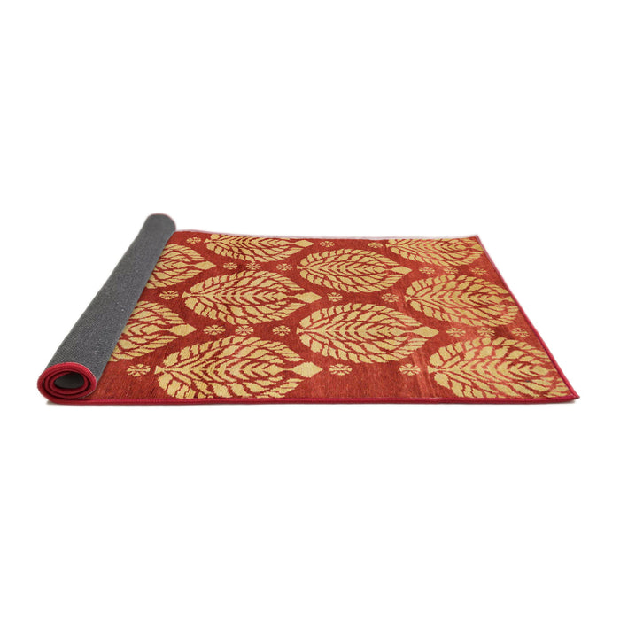 Sideview of Abstract Dark Orange Modern Rug, abs159