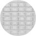 Round Machine Washable Solid Gray Modern Rug, wshabs1590gry