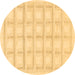 Round Solid Brown Modern Rug, abs1590brn