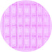 Round Machine Washable Solid Purple Modern Area Rugs, wshabs1590pur