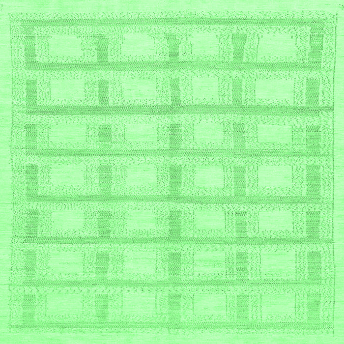 Square Machine Washable Solid Emerald Green Modern Area Rugs, wshabs1590emgrn