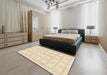 Abstract Golden Blonde Gold Solid Rug in a Bedroom, abs1590