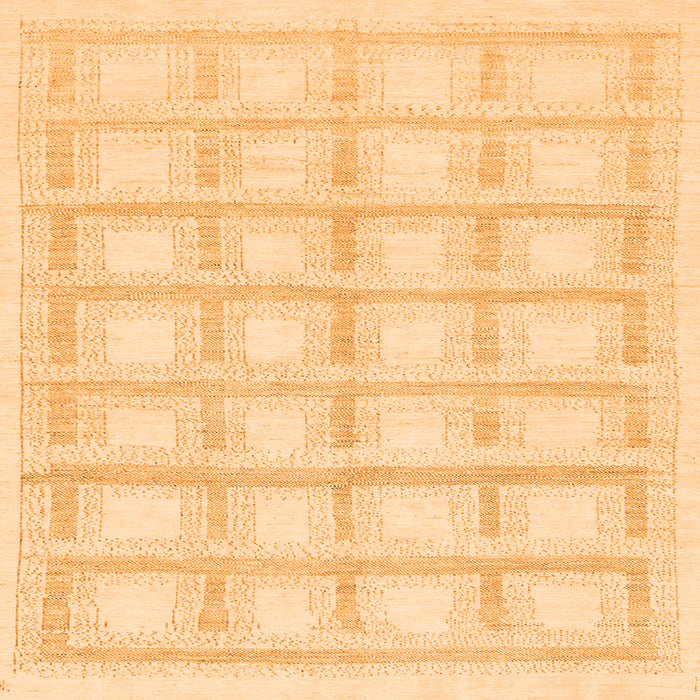 Square Machine Washable Solid Orange Modern Area Rugs, wshabs1590org