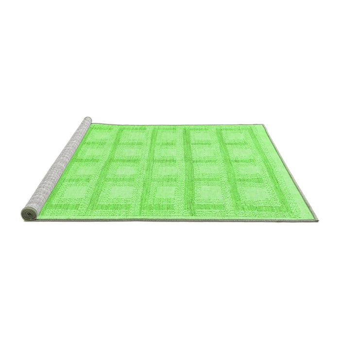 Sideview of Machine Washable Solid Green Modern Area Rugs, wshabs1590grn