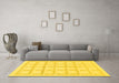 Machine Washable Solid Yellow Modern Rug in a Living Room, wshabs1590yw