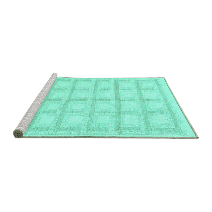 Sideview of Machine Washable Solid Turquoise Modern Area Rugs, wshabs1590turq