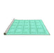 Sideview of Machine Washable Solid Turquoise Modern Area Rugs, wshabs1590turq