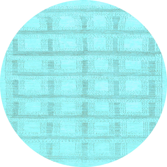 Round Machine Washable Solid Light Blue Modern Rug, wshabs1590lblu