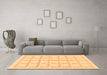 Machine Washable Solid Orange Modern Area Rugs in a Living Room, wshabs1590org