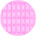 Round Machine Washable Solid Pink Modern Rug, wshabs1590pnk