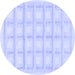 Round Machine Washable Solid Blue Modern Rug, wshabs1590blu